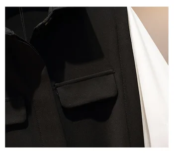 XL-5XL Plus Lieluma Sievietēm Elegants Krekls, Kleita Rudens 2019. Gadā, Savukārt Apkakle ar garām Piedurknēm Raibs Vienu-krūšu Dāmas Kleitas