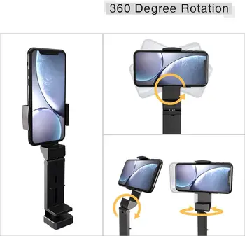 XMXCZKJ Mobilā telefona statīvs regulējams Portatīvā konsole grozāms 360 galda, gultas, virtuvē ministru kabineta lidmašīnas melns