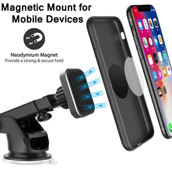 XMXCZKJ Taisnstūra Vadītājs Paneļa Stiprinājums Universālais Magnētiskais Auto Mount Telefoniem un Tabletes ar Ilgi Regulējams Roku, lai Iphone11