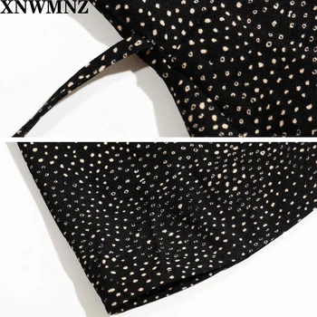 XNWM 2020. gadam sieviešu starām. wrap-vairāk nekā sagriež Melnās Pastelis Dot Drukas Kleita Šifona sieviešu vestidos Vintage Gabinette kleita za vadims-Šiks