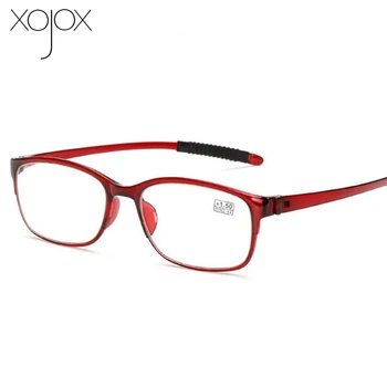 XojoX +1.5 +2.5 +3.5 +4.0 Vīrieši Hyperopia Briļļu Retro Square Sieviešu Lasīšanas Brilles Ultravieglajiem Sveķu Presbyopic