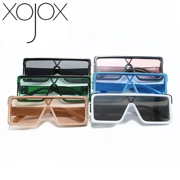 Xojox Vintage Lielizmēra Kvadrātveida Saulesbrilles Vīriešiem Zīmola Dizainere Siāmas Saules Brilles Sieviešu Modes Personības Brilles UV400 Ieplests