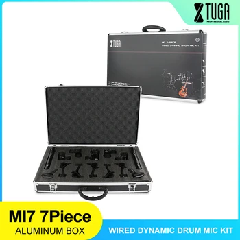 XTUGA MI7 7-Gabals Vadu Dinamiskas Bungas Mikrofona Komplekts (Viss Metāls)- Kick Bass, Toms/Lamatas & Šķīvji Mikrofonu Komplekts Bungas, Vokāls