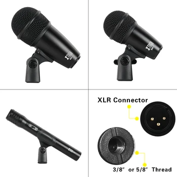 XTUGA MI7 7-Gabals Vadu Dinamiskas Bungas Mikrofona Komplekts (Viss Metāls)- Kick Bass, Toms/Lamatas & Šķīvji Mikrofonu Komplekts Bungas, Vokāls