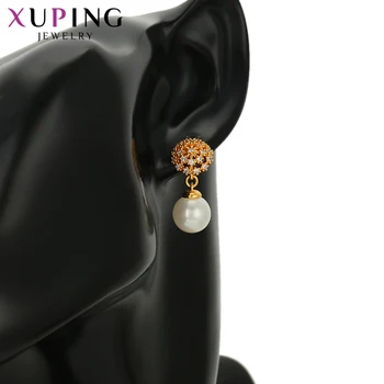 Xuping Elegants Modes Royal Auskari Tīra Zelta Krāsas Pārklājumu Rotaslietas Sievietēm Ziemassvētkos Dāvanu 94571
