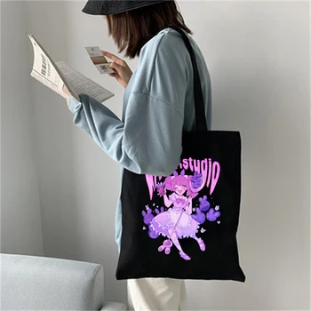 Y2k lielas ietilpības audekla maisi сумка sieviešu Burtu drukāšanas ins jaunu Harajuku gadījuma jautri goth tumši plecu somas шопер somas
