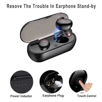 Y30 Touch Kontroli TWS Bluetooth 5.0 Bezvadu auss Trokšņa Samazināšanas Stereo Austiņas Earbuds Ūdensizturīgs Sporta Austiņas