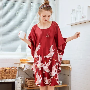 YAO TING 2019. gada vasaras sieviete, pidžamas, Kokvilnas Drukāšanas Naktsveļu Mākslīgās Zīda Satīna Sieviešu Homewear modes sexy apakšveļa, pidžamas jaunas