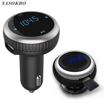 YASOKRO FM Raidītāju, Bluetooth Modulators Brīvroku Automašīnas Komplekts Atbalstu TF Karti Auto Audio Atskaņotāja Dual USB Automašīnas Lādētājs
