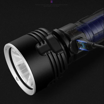 YB07 XHP70 Super Jaudīgs LED Lukturītis XM-L2 Taktiskās Lāpu USB Lādējamu Linterna Ūdensizturīgs Lampas Ultra Spožu Laternu