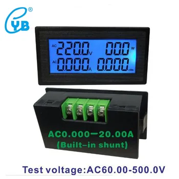 YB5140DM LCD Ciparu Voltmetrs Ammeter AC60-500V 20A 100.A 200A LCD Spriegums Strāvas Mērītāja Jaudas Koeficients Frekvences Enerģiju Testeri PF