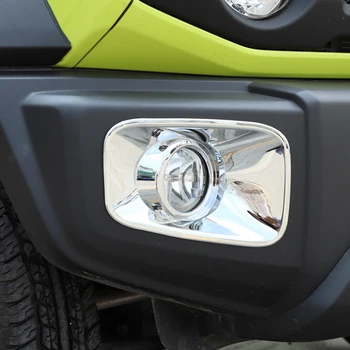 YCCPAUTO Hromēti Priekšējie Miglas lukturi Melns Rāmis Suzuki Jimny 2019 Piederumi ABS Auto Dekorēšana Segumu 2gab
