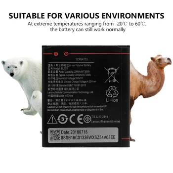 YCDC 3.8 V Li-jonu baterija Uzlādējams 2000mAh akumulators BL 253 BL253 Akumulatoru, Lenovo A2010 A1000 A1000M A2580 3.8 v litija baterijas