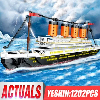 Yeshin Radošās Rotaļlietas Titānika RMS Kruīza kuģa Kuģa Modelis Assebly Steamboat Celtniecības Bloki, Ķieģeļi Bērniem Ziemassvētku Rotaļlietas, Dāvanas