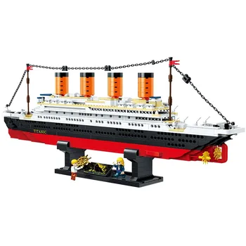 Yeshin Radošās Rotaļlietas Titānika RMS Kruīza kuģa Kuģa Modelis Assebly Steamboat Celtniecības Bloki, Ķieģeļi Bērniem Ziemassvētku Rotaļlietas, Dāvanas
