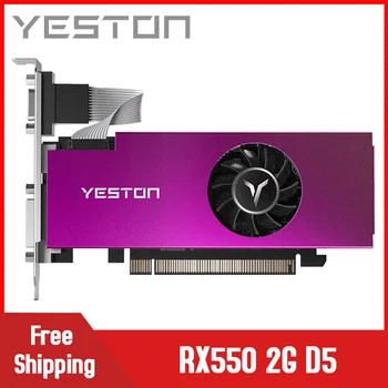 Yeston Radeon RX550 2GB GDDR5 PCI Express 3.0 DirectX12 Vienu Spēļu grafikas karte, VGA, HDMI, DVI-D grafikas kartes GPU Fan PC