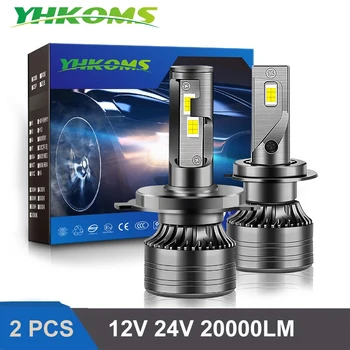 YHKOMS 80W 25000LM Canbus H4, H7, H1 LED Auto Lukturu H8, H9 H11 9005 9006 9012 ar Stilu, Auto Lukturi, Miglas lukturi Spuldzes 12V
