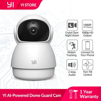 YI AI-Powered 1080p Dome Apsardzes Kameras WiFi IP Mājas Apsardzes Sistēmu Cilvēkresursu un Kustību, Bērnu Raudāšana, Nestandarta Skaņu Atklāšana