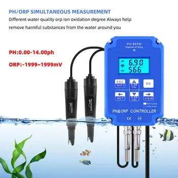 Yieryi Digitālo Akvāriju Wif pH Testeri ORP Viskozitāti Metru wifi Izejas Relejs pH Orp Uzraudzītu Ūdens Kvalitāti
