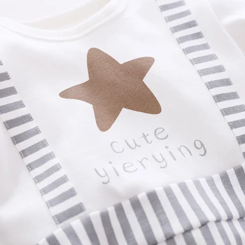 YiErYing augstas kvalitātes Jaundzimušo Bērnu Apģērbu Zvaigžņu Drukāšanas Atpūtas Puika Romper Baby & Toddler Apģērbu Zīdaiņiem Jumpsuit