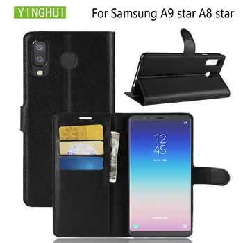 YINGHUI Ādas Gadījumā Samsung Galaxy A8 Zvaigžņu A9 Zvaigžņu G8850 Pārsega Tālruni Somā Kartes Slots Turētājs Maks Flip Cover Gadījumā Fundas