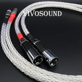 Yivosound 8AG OCC silver drudzis audio pastiprinātāju, CD / DVD signāla kabeli dual lotus skaļruņa pastiprinātājs RCA uz xlr audio jauninājumu līniju