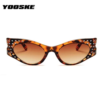 YOOSKE Moderns Kaķis Acīm Saulesbrilles Sieviešu Luruxy Zīmola Dizaina Rhinestone Saules Brilles Modes Formas Sunglass Sieviešu Brilles UV400
