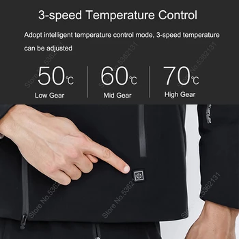 Youpin SUPIELD Aerogel Smart Termostats Apkures, Aukstā Uzvalks Ziemā Apsildāms Apģērbs, Ūdensnecaurlaidīgs Siltas Jakas Vīriešu Apģērbu Mētelis