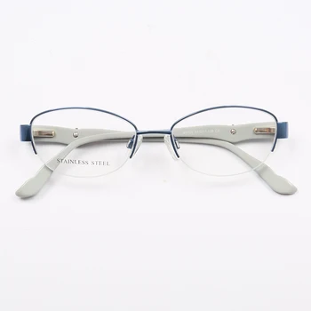 YOUTOP Sieviešu Pusi Loka Metāla Klasiskās Brilles Rāmis Sievietes ir Tuvredzība, Anti-blue Ray Nerūsējošā Tērauda briļļu N7720