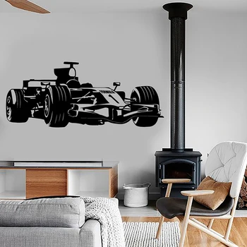 YOYOYU Sacīkšu Vinila sienas uzlīmes Bērnu Istabas Kart Sacensības Formula 1 Ātrumu Noņemama Decal Guļamistaba Dekorēšana Mākslas Plakātu ZX353