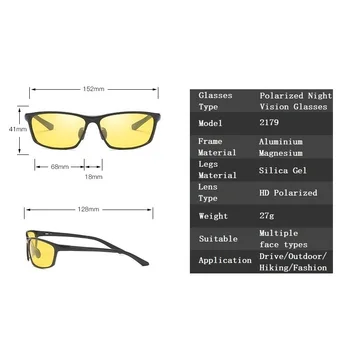 YSO Nakts Redzamības Brilles Vīriešiem Alumīnija Magnija Rāmis Polarizētās Nakts Redzamības Brilles, Lai Automašīnas Braukšanas Anti Glare Brilles 2179