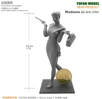 Yufan Modelis 90mm 1/24 Modelis Komplekts Sveķu Attēls Sākotnējo Skaistumu Karavīrs 
