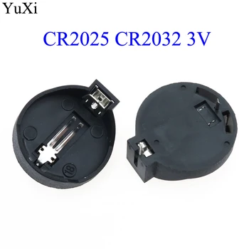 YuXi 100GAB CR2025 Baterijas Poga Šūnu Turētājs Kārba Gadījumā CR2032 baterija, turētājs 2032