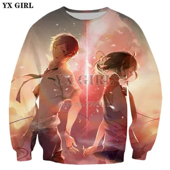 YX MEITENE Piliens kuģniecības 2018 Jaunu Modes Mens 3d sporta Krekls Anime savu vārdu Drukātā hoodies Harajuku Gadījuma Puloveri