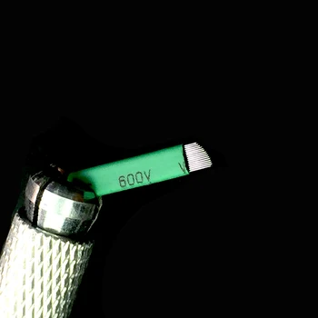 Zaļā Nano LAMINA MIKRO 12 FLEX 0.18 MM Microblading Adatas Tebori Microblading Permannet Rokasgrāmata Pildspalvu