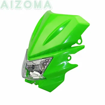 Zaļā Super Motocikliem Lukturu 12v 35w Motokrosa Galvas Lampas Universāla, Lai Kawasaki KX KLX KSR KLR KLE ZZR KDX 250 450 650