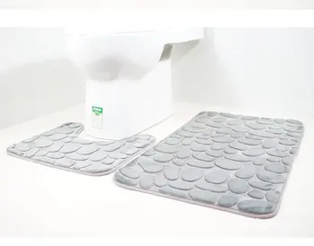 Zeegle 3D Reljefu 2gab Vannas istabas Paklāju Komplekts Anti-slip Dušas Paklājiņš, Vannas istabas Grīdas Paklāji Vannas Paklāji Atmiņas Putu Vannas Paklājiņu Komplekts Bathub Mat