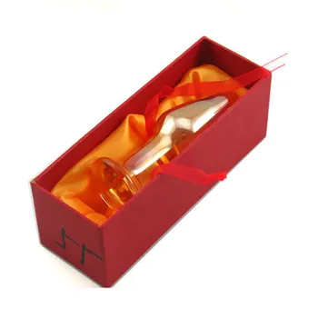 Zelta 9.5*3cm Mazo pyrex stikla muca anālais plug slim kristāla dildo Seksa produkti Stikla Anālās Seksa Rotaļlietas Vīriešiem un Sievietēm geju
