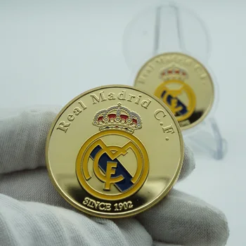 Zelta Futbola Zvaigzne futbolists Ronaldo Mākslas Monētas Piemiņas Medaļu Zelta Pārklājumu Krāsu spilventiņu drukāšanas Amatniecības Monētas