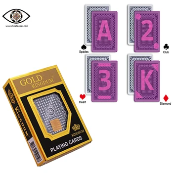 Zelta Kingdum Atzīmēti Spēļu Kārtis korejas Tilta Lielums Pokera Kārtis Burvju Plastmasas Anti Cheat Pokera Klāja, lai Infrasarkano kontaktlēcas