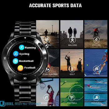 Zelta Smart Skatīties Vīriešiem Vīriešu Smartwatch Elektronika Smart Clock Android, IOS Fitnesa Tracker Golden Touch Bluetooth Smart-skatīties