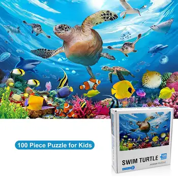 Zemūdens Pasaules Puzzle 100 Gabali Izglītības Puzzle Spēles Rotaļlietas Jigsaw Puzzles Rotaļlietas Bērniem Vecumā No 4 Līdz 8