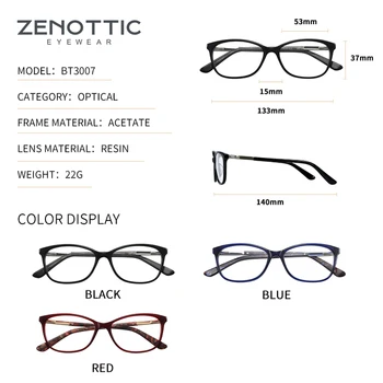ZENOTTIC Cat Eye Receptes Progresīvās Brilles Sievietēm Photochromic Anti Zilās Gaismas Optiskās Brilles Tuvredzība Recepšu Brilles
