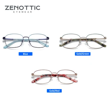 ZENOTTIC Titāna Sakausējuma Optiskās Brilles Rāmis Vīriešu Laukumā Ultravieglajiem Optisko Tuvredzība Recepšu Brilles Skaidrs, Objektīvs Skats