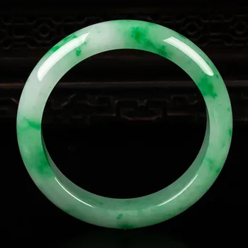 Zheru rotaslietas dabas Birmas jade 54-64mm zaļo aproci, elegants princese rotaslietas, labākā dāvana