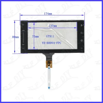 ZhiYuSun ping YH-889V4 174*89compatible 6.2 collu Kapacitīvais ekrāns stikla GPS AUTO 174mm*89mm GT911