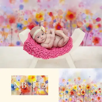 Ziedi Tēmu, Bērnu Dzimšanas Dienu Fotogrāfijas Fons Ziedu Jaundzimušo Bērnu Portrets Dušas Fona Photocall Aksesuārus Photoshoot