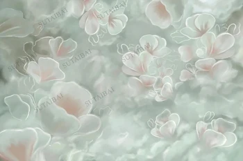 Ziedu Jaundzimušo Bērnu Portretu Fotogrāfijas Fons Abstrakts Tekstūra Ziedu Dzimšanas Dienas Fons Foto Studija Baby Dušas Photocall
