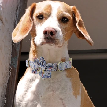 Ziedu Pasūtījuma kaklasiksna Iespiesti Pet Neilona Suņiem Kaklasiksnas, Personalizētu Čihuahua Kucēns Apmales, lai Mazs Vidējs Liels Suns