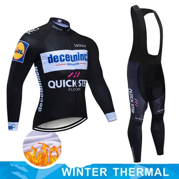 Ziema ir 2021. Riteņbraukšana Apģērbu ar garām Piedurknēm Jersey Mens Pro Komandas Silts Komplekts MTB Drēbes Siltuma Vilnas Ropa Ciclismo Uniforme Bikses